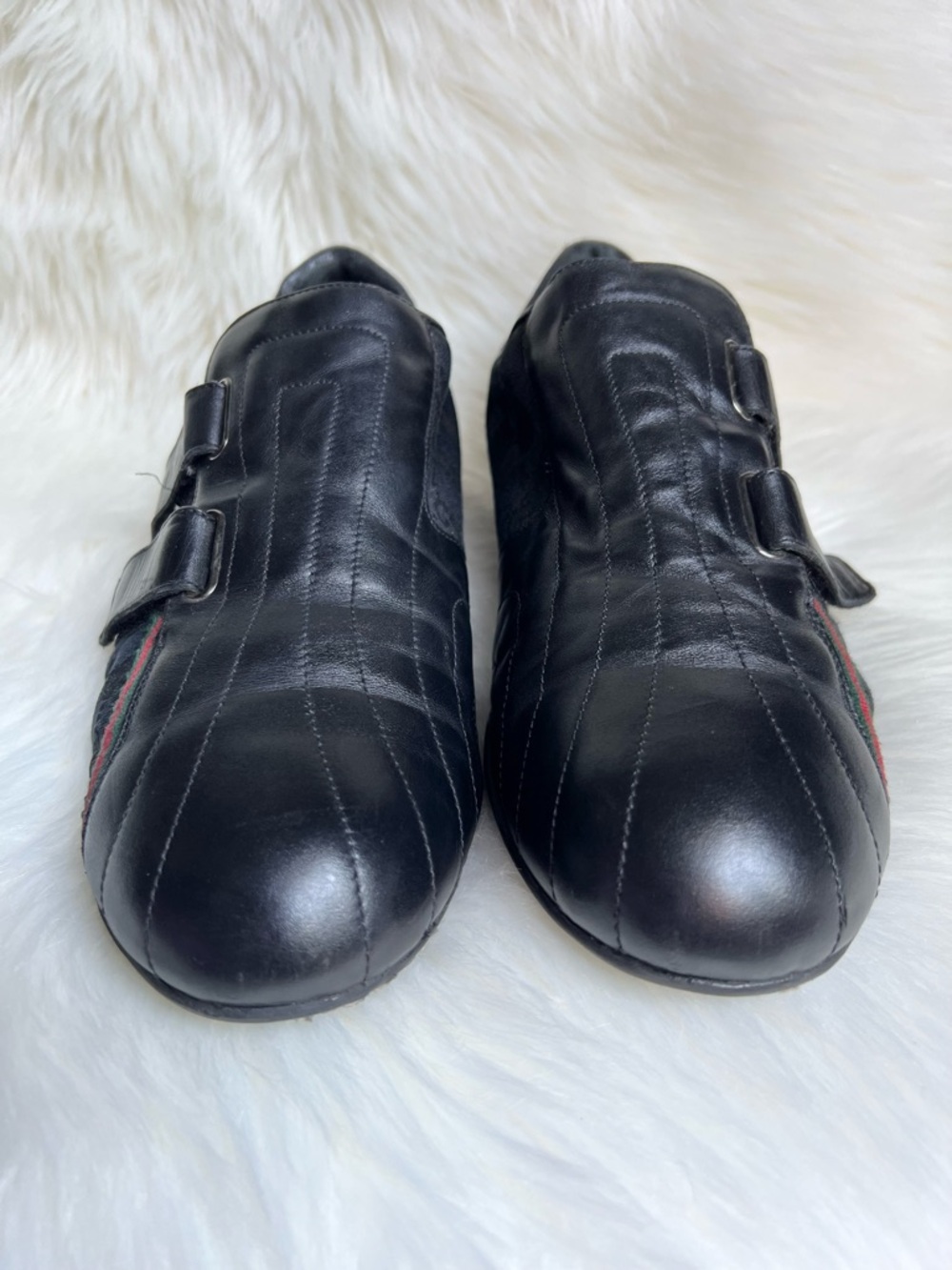 GUCCI Men's Shoes Sz 9.5 G Black Monogram GG Monogram Sneakers Designer Italy - Picture 14 of 17